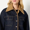 Amazon Essentials Women’s Oversized-Fit Denim Jacket with Faux Shearling Collar and Lining, Heavyweight(Rinse)