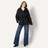Amazon Essentials Women’s Oversized-Fit Square Quilted Puffer Jacket with Adjustable Waist, Zip Front, Side Pockets(Black)