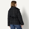 Amazon Essentials Women’s Oversized-Fit Square Quilted Puffer Jacket with Adjustable Waist, Zip Front, Side Pockets(Black)