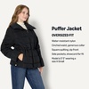 Amazon Essentials Women’s Oversized-Fit Square Quilted Puffer Jacket with Adjustable Waist, Zip Front, Side Pockets(Black)