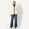 Amazon Essentials Women’s Oversized-Fit Square Quilted Puffer Jacket with Adjustable Waist, Zip Front, Side Pockets(Cream)