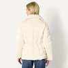 Amazon Essentials Women’s Oversized-Fit Square Quilted Puffer Jacket with Adjustable Waist, Zip Front, Side Pockets(Cream)