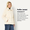 Amazon Essentials Women’s Oversized-Fit Square Quilted Puffer Jacket with Adjustable Waist, Zip Front, Side Pockets(Cream)