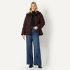 Amazon Essentials Women’s Oversized-Fit Square Quilted Puffer Jacket with Adjustable Waist, Zip Front, Side Pockets(Dark Maroon)