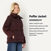 Amazon Essentials Women’s Oversized-Fit Square Quilted Puffer Jacket with Adjustable Waist, Zip Front, Side Pockets(Dark Maroon)