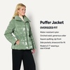 Amazon Essentials Women’s Oversized-Fit Square Quilted Puffer Jacket with Adjustable Waist, Zip Front, Side Pockets(Dark Sage Green)