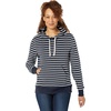 Amazon Essentials Women’s Regular-Fit Midweight Fleece Pullover Hoodie with Kangaroo Pocket (Available in Plus Size)(Navy Stripe)