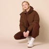 Amazon Essentials Women’s Relaxed Fit Cropped Full-Zip Puffer Jacket with Snap Closure, Quilted Matte or Sherpa Fleece(Deep Brown)