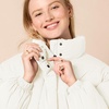 Amazon Essentials Women’s Relaxed Fit Cropped Full-Zip Puffer Jacket with Snap Closure, Quilted Matte or Sherpa Fleece(Eggshell White)