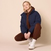 Amazon Essentials Women’s Relaxed Fit Cropped Full-Zip Puffer Jacket with Snap Closure, Quilted Matte or Sherpa Fleece(Navy)