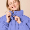 Amazon Essentials Women’s Relaxed Fit Cropped Full-Zip Puffer Jacket with Snap Closure, Quilted Matte or Sherpa Fleece(Purple Blue)
