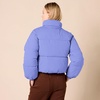 Amazon Essentials Women’s Relaxed Fit Cropped Full-Zip Puffer Jacket with Snap Closure, Quilted Matte or Sherpa Fleece(Purple Blue)
