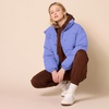 Amazon Essentials Women’s Relaxed Fit Cropped Full-Zip Puffer Jacket with Snap Closure, Quilted Matte or Sherpa Fleece(Purple Blue)