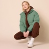 Amazon Essentials Women’s Relaxed Fit Cropped Full-Zip Puffer Jacket with Snap Closure, Quilted Matte or Sherpa Fleece(Sage Green)