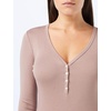 Amazon Essentials Women’s Ribbed Knit Long Sleeve Henley Slim Fit T-Shirt(Dark Taupe)