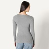Amazon Essentials Women’s Ribbed Knit Long Sleeve Henley Slim Fit T-Shirt(Grey Heather)