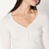 Amazon Essentials Women’s Ribbed Knit Long Sleeve Henley Slim Fit T-Shirt(Oatmeal Heather)