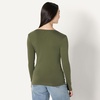 Amazon Essentials Women’s Ribbed Knit Long Sleeve Henley Slim Fit T-Shirt(Olive)