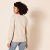 Amazon Essentials Women’s Soft Touch Long Sleeve Pleated Shoulder Crewneck Sweater(Beige)