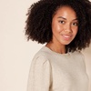 Amazon Essentials Women’s Soft Touch Long Sleeve Pleated Shoulder Crewneck Sweater(Beige)