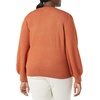 Amazon Essentials Women’s Soft Touch Long Sleeve Pleated Shoulder Crewneck Sweater(Caramel)