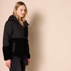 Amazon Essentials womens Full-Zip Sherpa Fleece Hooded Puffer Jacket(Black)