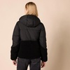 Amazon Essentials womens Full-Zip Sherpa Fleece Hooded Puffer Jacket(Black)