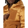 Amazon Essentials womens Full-Zip Sherpa Fleece Hooded Puffer Jacket(Dark Camel)