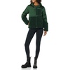 Amazon Essentials womens Full-Zip Sherpa Fleece Hooded Puffer Jacket(Dark Green Shiny)