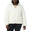 Amazon Essentials womens Full-Zip Sherpa Fleece Hooded Puffer Jacket(Ivory)