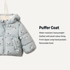Amazon Essentials x Sofia Grainge Babies, Toddlers and Boys’ Water-Repellent Hooded Puffer Jacket(Dove Grey Sheep)