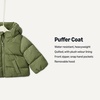 Amazon Essentials x Sofia Grainge Babies, Toddlers and Boys’ Water-Repellent Hooded Puffer Jacket(Light Olive)