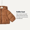 Amazon Essentials x Sofia Grainge Babies, Toddlers and Boys’ Water-Repellent Hooded Puffer Jacket(Toffee Brown)