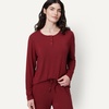Amazon Essentials x Sofia Grainge Women’s Long Sleeve Henley Pajama Set(Burgundy)