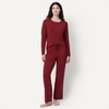 Amazon Essentials x Sofia Grainge Women’s Long Sleeve Henley Pajama Set(Burgundy)