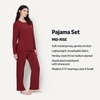 Amazon Essentials x Sofia Grainge Women’s Long Sleeve Henley Pajama Set(Burgundy)