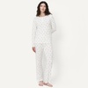 Amazon Essentials x Sofia Grainge Women’s Long Sleeve Henley Pajama Set(Ivory Skier)