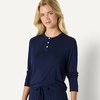 Amazon Essentials x Sofia Grainge Women’s Long Sleeve Henley Pajama Set(Navy)