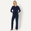 Amazon Essentials x Sofia Grainge Women’s Long Sleeve Henley Pajama Set(Navy)