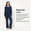 Amazon Essentials x Sofia Grainge Women’s Long Sleeve Henley Pajama Set(Navy Dot)