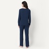 Amazon Essentials x Sofia Grainge Women’s Long Sleeve Henley Pajama Set(Navy Dot)