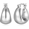 Amazon Essentials Dome Hoop Earrings for Women – Fine Silver Plated, Trendy Jewelry