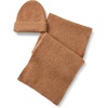 Amazon Essentials Unisex Adults’ Faux Mohair Scarf Hat Set for Women and Men(Camel Heather)
