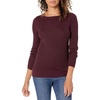 Amazon Essentials Women’s Classic-Fit Lightweight Long-Sleeve Boatneck Sweater(Burgundy)