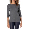Amazon Essentials Women’s Classic-Fit Lightweight Long-Sleeve Boatneck Sweater(Charcoal Heather)