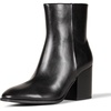 Amazon Essentials Women’s Clean Stacked Heel Ankle Boots with Side Zipper, Memory Foam Insole, Flexible Non-Slip Outsole(Black)