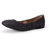 Amazon Essentials Women’s Comfortable Round Toe Ballet Flats, Cushioned Memory Foam(Black)