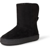 Amazon Essentials Women’s Faux Fur Lined Shearling Boots, Pull-On Design(Black Microsuede)