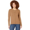 Amazon Essentials Women’s Lightweight Crewneck Cardigan Sweater(Dark Camel)
