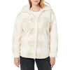Amazon Essentials Women’s Oversized Teddy Sherpa Shirt Jacket (Previously Goodthreads)(Beige Ivory Buffalo Plaid)